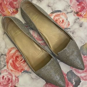 Stuart Weitzman Metallic Silver Flats Size 8